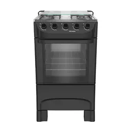 Fogão 4 Bocas a Gás Mueller MFI4BA Mesa de Inox Acendimento Manual Preto Fosco