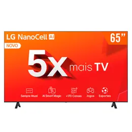 Smart TV NanoCell 65" Ultra HD 4K LG 65NANO80TSA 3 HDMI 2 USB Wi-Fi Bluetooth
