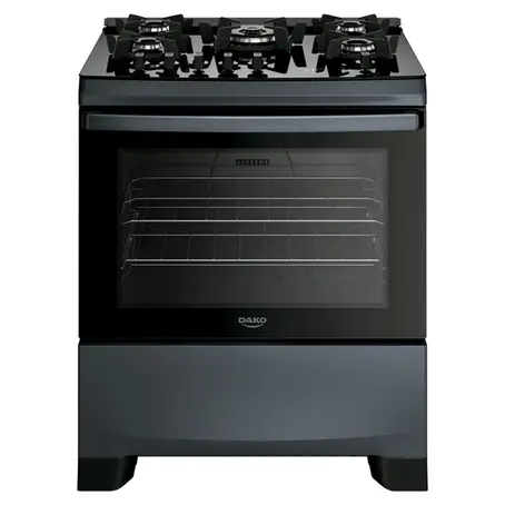 Fogão 5 Bocas à Gás Dako Supreme Acendimento Automático Mesa de Vidro Painel Touch Titânio Bivolt