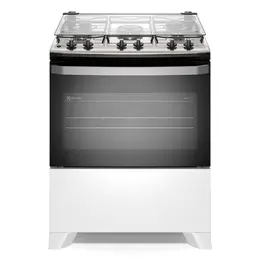 Fogão 5 Bocas à Gás Electrolux FE5IW Acendimento Automático Mesa de Inox PerfectCook Branco Bivolt