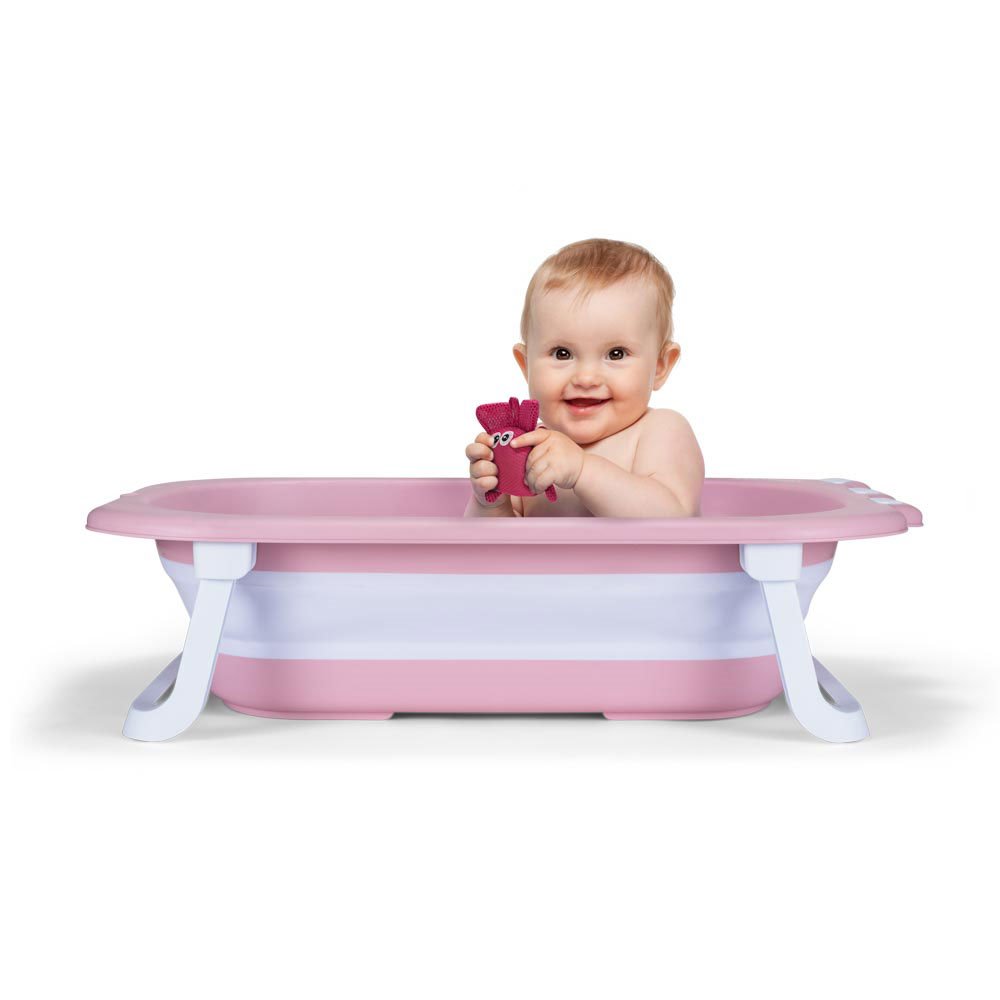 Banheira para Bebê Retrátil Crocodilo Rosa BB1145 Multikids - Multikids