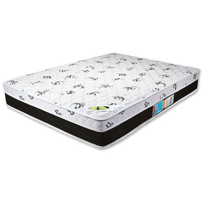 Colch&atilde;o Queen Aspen Super Firme Espuma D33/D20 158X198X24 cm Branco/Preto  Luckspuma 46418 - Colch&atilde;o Queen Aspen Super Firme Espuma D33/D20 158X198X24  cm Branco/Preto Luckspuma - Luckspuma