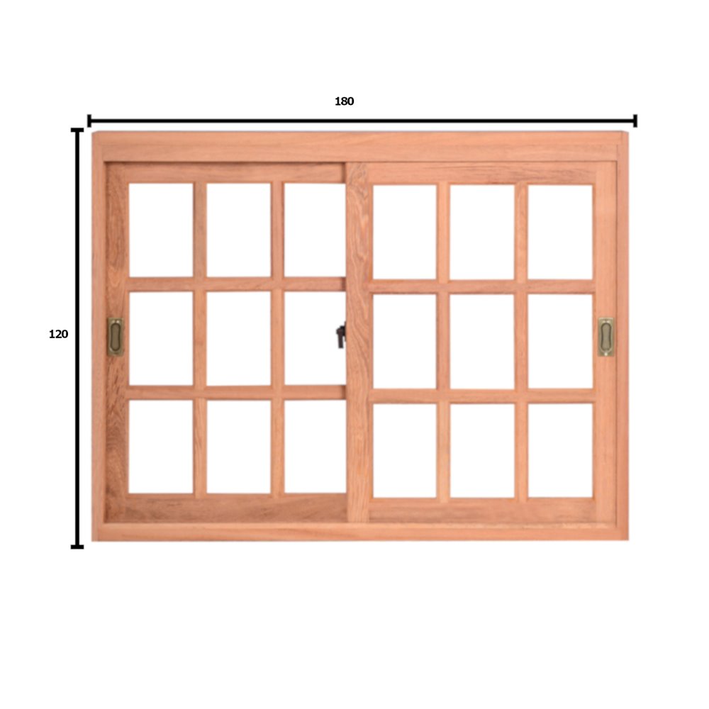 Janela De Madeira De Correr Quadriculada 120 X 180 X 12 Cm JE221 janela-de-madeira-de-correr-quadriculada-120-x-180-x-12-cm-je221