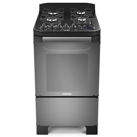 Fogão 4 Bocas Itatiaia Itamaster Digital Prata Mesa em Vidro - Bivolt - 3700000333