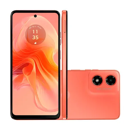 Smartphone Motorola G04s 4G 128GB 4 GB RAM + 4GB RAM Boost Tela 6,6" Câmera 50MP e Frontal 5MP Coral