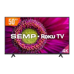 Smart TV LED 50" Ultra HD 4K Semp Roku RK8500 Comando de Voz HDR 4 HDMI 1 USB  Wi-Fi
