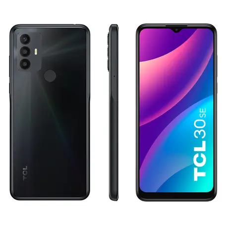 Smartphone TCL 30 SE 4G 128GB 4GB RAM Tela HD+ 6,5" Câmera Tripla 50MP e Frontal 8MP Grafite