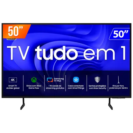 Smart TV LED 50" Ultra HD 4K Samsung UN50DU7700GXZD Processador Crystal 4K Gaming Hub HDR 3 HDMI USB