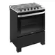 Fogão 5 Bocas a Gás Itatiaia Itachef com Mesa de Inox Acendimento Automático Preto Fosco Bivolt