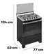 Fogão 5 Bocas a Gás Itatiaia Itachef com Mesa de Inox Acendimento Automático Preto Fosco Bivolt