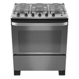 Fogão 5 Bocas a Gás Itatiaia Itachef com Mesa de Inox Acendimento Automático Reflecta Fumê Bivolt