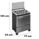 Fogão 5 Bocas a Gás Itatiaia Itachef com Mesa de Inox Acendimento Automático Reflecta Fumê Bivolt