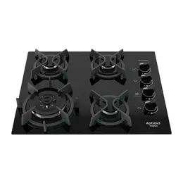 Cooktop 4 Bocas a Gás Itatiaia Itaplus com Tripla Chama e Mesa de Vidro Superautomático Preto Bivolt