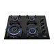 Cooktop 4 Bocas a Gás Itatiaia Itaplus com Tripla Chama e Mesa de Vidro Superautomático Preto Bivolt