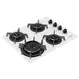 Cooktop 4 Bocas a Gás Itatiaia Itaplus com Tripla Chama e Mesa de Vidro Superautomático Branco Bivolt