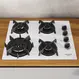 Cooktop 4 Bocas a Gás Itatiaia Itaplus com Tripla Chama e Mesa de Vidro Superautomático Branco Bivolt