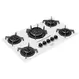 Cooktop 5 Bocas a Gás Itatiaia Itaplus com Tripla Chama e Mesa de Vidro Superautomático Branco Bivolt