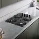 Cooktop 4 Bocas a Gás Dako Pratiko Mesa de Vidro Mega Chama Acendimento Superautomático Preto Bivolt