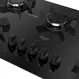 Cooktop 5 Bocas a Gás Dako Pratiko Mesa de Vidro Mega Chama Acendimento Superautomático Preto Bivolt
