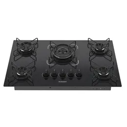 Cooktop 5 Bocas a Gás Itatiaia ItaMega Tripla Chama e Acendimento Superautomático Preto Bivolt