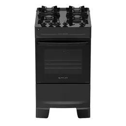 Fogão 4 Bocas à Gás Atlas Top Glass Acendimento Automático e Mesa de Vidro Preto Bivolt