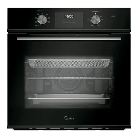 Forno de Embutir Elétrico de 80 litros Midea TSD80P2 Digital com Função Airfryer Preto 220V