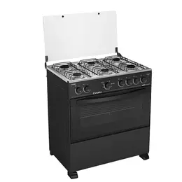 Fogão 6 Bocas a Gás Esmaltec Caribe 6081 Acendimento Automático e Mesa Inox Preto Bivolt