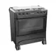 Fogão 5 Bocas a Gás Mueller MFI5BA Mesa de Inox Acendimento Manual e Queimador Ultra Chama Preto