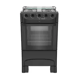 Fogão 4 Bocas a Gás Mueller MFI4BB Mesa Inox e Acendimento Automático Preto Fosco Bivolt