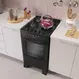 Fogão 4 Bocas a Gás Mueller MFV4BB Mesa de Vidro e Acendimento Automático Preto Fosco Bivolt