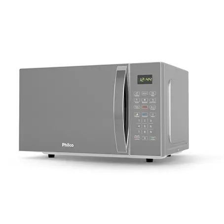 Micro-ondas 33 Litros Philco PMO38S c/Função Tira Odor e Limpa Fácil Prata c/Porta Espelhada 110V