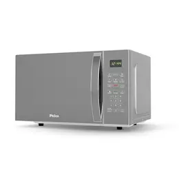 Micro-ondas 33 Litros Philco PMO38S c/Função Tira Odor e Limpa Fácil Prata c/Porta Espelhada 110V