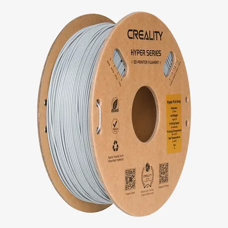 Filamento PLA para Impressora 3D Creality Hyper Fast PLA 1 Kg/Rolo 1.75 mm Cinza