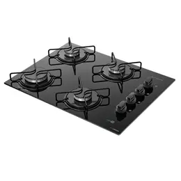 Cooktop 4 Bocas a Gás Atlas Agile Up com Mesa de Vidro e Queimador Mega Chama Preto Bivolt