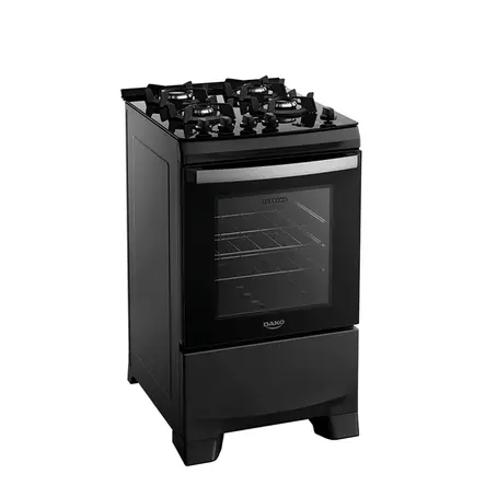 Fogão 4 Bocas a Gás Dako Supreme Glass com Acendimento Automático Mesa de Vidro Preto Bivolt