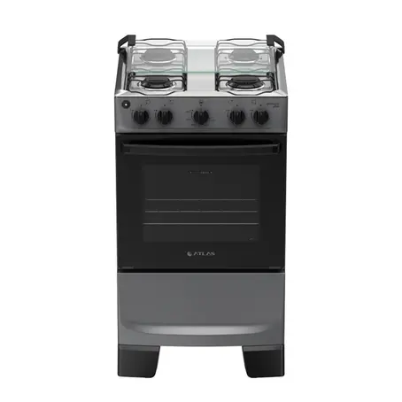 Fogão 4 Bocas à Gás Atlas Mônaco Plus Acendimento Automático e Mesa de Inox Titanium Bivolt