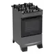 Fogão 4 Bocas à Gás Atlas Mônaco Top Glass Acendimento Automático e Mesa de Vidro Titanium Bivolt