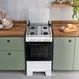 Fogão 4 Bocas à Gás Atlas Mônaco Plus Acendimento Automático e Mesa de Inox Branco Bivolt