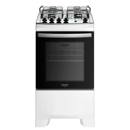 Fogão 4 Bocas a Gás Dako Supreme com Acendimento Automático Mesa Inox Branco Bivolt