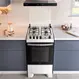 Fogão 4 Bocas a Gás Dako Supreme com Acendimento Automático Mesa Inox Branco Bivolt