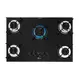 Cooktop 5 Bocas a Gás Fischer Fit Line Mesa de Vidro Trempe Esmaltada Aramado Preto Bivolt