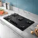 Cooktop 5 Bocas a Gás Atlas Agile Up com Mesa de Vidro e Queimador Mega Chama Preto Bivolt