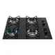Cooktop 4 Bocas a Gás Fischer Fit Line Mesa de Vidro Trempe Esmaltada Aramado Preto Bivolt