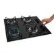 Cooktop 4 Bocas a Gás Fischer Fit Line Mesa de Vidro Trempe Esmaltada Aramado Preto Bivolt