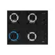 Cooktop 4 Bocas a Gás Fischer Fit Line Mesa de Vidro Trempe Esmaltada Aramado Preto Bivolt