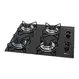 Cooktop 4 Bocas a Gás Fischer Fit Line Mesa de Vidro Trempe Esmaltada Aramado Preto Bivolt