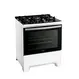Fogão 5 Bocas a Gás Dako Supreme Glass com Acendimento Automático Mesa de Vidro Branco Bivolt
