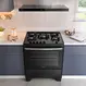 Fogão 5 Bocas a Gás Dako Supreme Glass com Acendimento Automático Mesa de Vidro Preto Bivolt