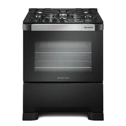 Fogão 5 Bocas à Gás Mueller Decorato Vetro G3 Acendimento Automático Mesa em Vidro Preto Bivolt