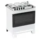 Fogão 5 Bocas à Gás Atlas Mônaco Top Acendimento Automático e Mesa de Inox Branco Bivolt